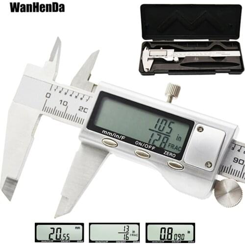 150mm fraction inch mm stainless steel digital caliper 6 inch metal electronic widescreen vernier caliper measurement tool