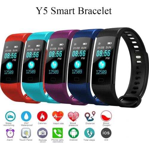 Y5 Smart Band Heart Rate Tracker Fitness Tracker Y5 Smartband Smart Bracelet Waterproof Smart Wristband Smart Watch Men