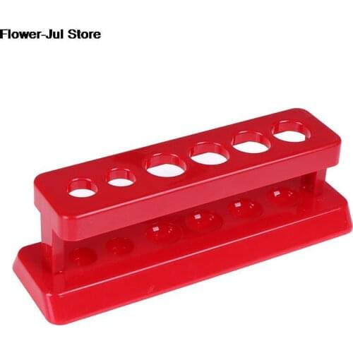 6 Holes Red Plastic Test Tube Rack Holder Support Burette Stand Laboratory Test tube Stand Shelf Lab School Supplies