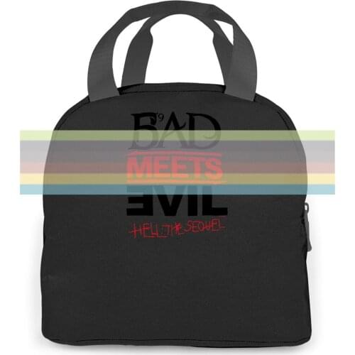 BAD MEETS EVIL HELL:THE SEQUEL LOGO NEW OFFICIAL EMINEM ROYCE DA 5'9" Classical women men Portable insulated lunch bag