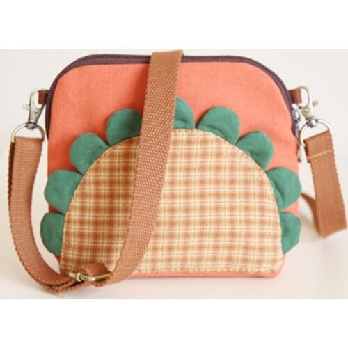 Women Mini Shoulder Bag Girls Sweet Tricolor Patch Cartoon Canvas Bag Ladies Shell Type Wild Crossbody Bag Female Handbag Wallet