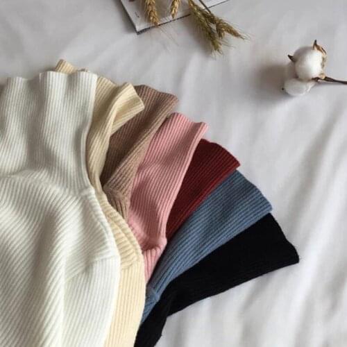 2020 Autumn Winter Thick Sweater Women Knitted Ribbed Pullover Sweater Long Sleeve Turtleneck Slim Jumper Soft Warm Pull Femme