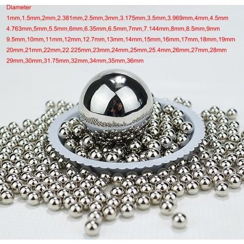 Solid 304 Stainless Steel Ball High Precision Bearing Balls Smooth Ball Diameter 1/1.5/2/2.381/2.5/3/3.175/3.5/3.969/4/4.5-36mm