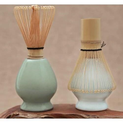 Tea Ceremony Matcha Whisk Bamboo Chasen Green Tea Whisk Chasen Holder Brush Tools Ceramics/Metal Chasen Holder Tea Pot