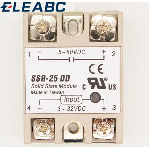 25DD SSR input 3~32VDC load 5~80VDC DC single phase DC solid state relay