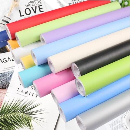 PVC waterproof matte self-adhesive removable solid color vinyl wall stickers living room bedroom furniture decoration
