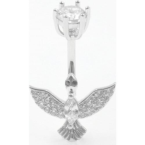 S925 sterling silver eagle zircon animal bodybar pierce for women