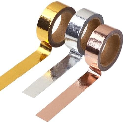 Metallic Washing Tape Gold Silver Washi Masking Tape Collection DIY Scrapbooking Journaling Arts Crafts Tapes Decorative Tapes