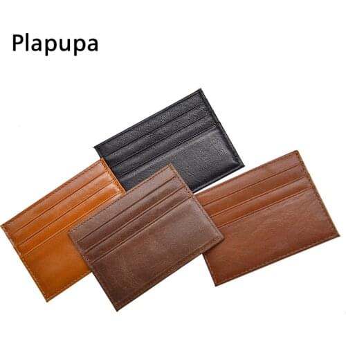100% Genuine Leather Vintage ID Credit Card Holder Multiple Bank ID Card Holder Small Thin Wallet Card Cover Customize name LOGO