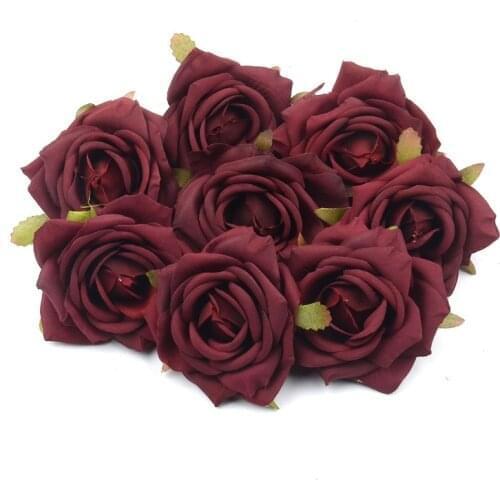 15pcs Gradient Artificial 7cm Silk Flower Heads European For Home Wedding Decoration DIY Scrapbooking Hand Carft Fake Flowers