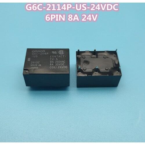 2Pcs/Lot Relay G6C-2114P-Us-24Vdc G6C-2114P-Us-24V Dip6 New And Original
