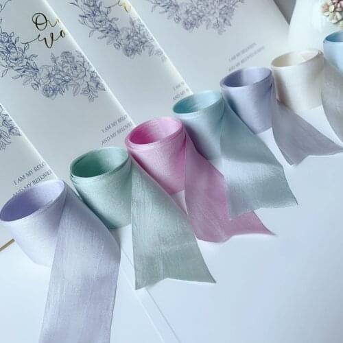 20mm-36mm 30mts/roll 100% Pure Mulberry Silk Ribbon for Embroidery Handcraft Double Faced Thin Taffeta Silk ribbon