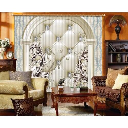 3d Curtains Field scenery European style Living Room or Hotel Blackout Curtains Decorative Window Curtains