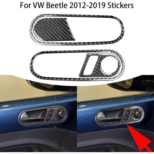 Carbon Fiber Car Interior Interior Door Handle 4/ Piece Set Decoration Suitable For VW Beetle 2012-2019 Decals