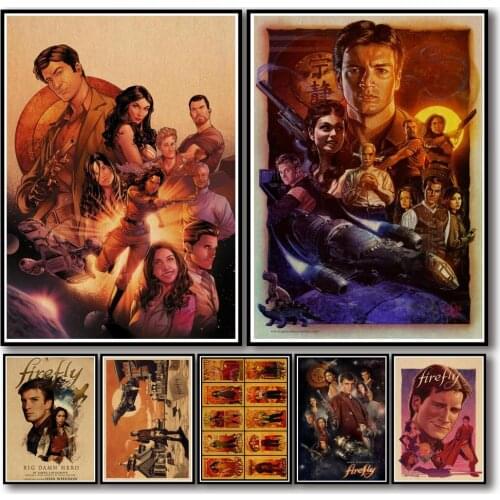 42 Designs TV Show Serenity Firefly Kraftpaper Poster Home Decal Artwork Painting Funny Wall Sticker for Coffee House Bar