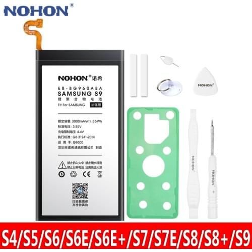 NOHON Battery For Samsung S9 S8 S7 S6 Edge Plus S5 S4 NFC Phone Bateria G9600 G9550 G9500 G9350 G9300 G9280 G9250 G9200 G9006V