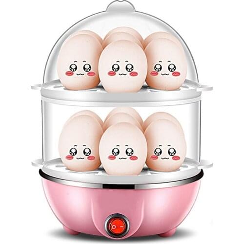 Double layer 14 egg Stainless steel steamer automatic power off home breakfast machine mini multi-function Machine Egg Boiler