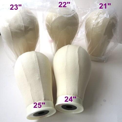 HARMONY 1 piece 22'' White Or Black Canvas Block Mannequin Wig Holder Head Cotton Canvas Head For Making Wig and Wig Display