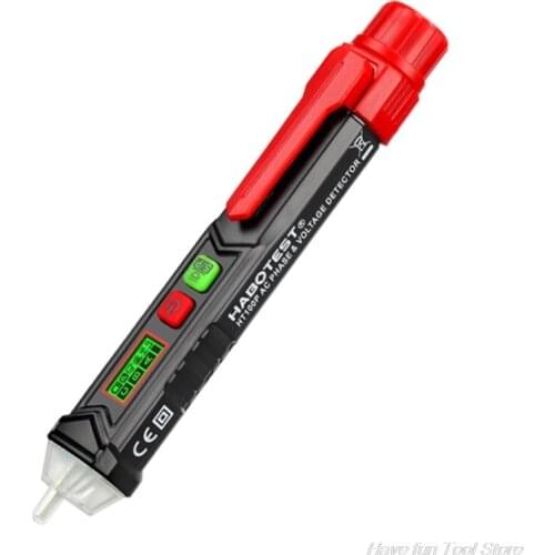 HT100P Portable Voltage Detector AC 3 Phase Indicator Non-contact NCV Pen-type Electroscope LCD Digital Votlage Tester M09 21
