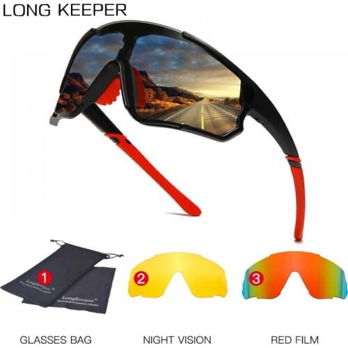LongKeeper Men Polarized Sunglasses 2021 Brand Mirrored Len Sun Glasses Male Outdoor Sports Fishing Goggle Gafas Ciclismo