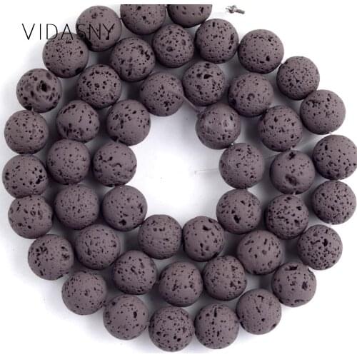 Natural Gem Stone Dark Brown Lava Hematite Round Beads For Jewelry Making Spacer Beads 4 6 8 10mm Diy Bracelet Accessories 15"