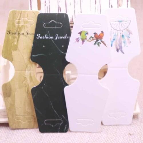 New Diy 100 pcs DIY earring card 34x34-50x9mm 1Pair Earring Card 120x45m Necklace Card/Hair Clip Card Custom Logo Cost Extra