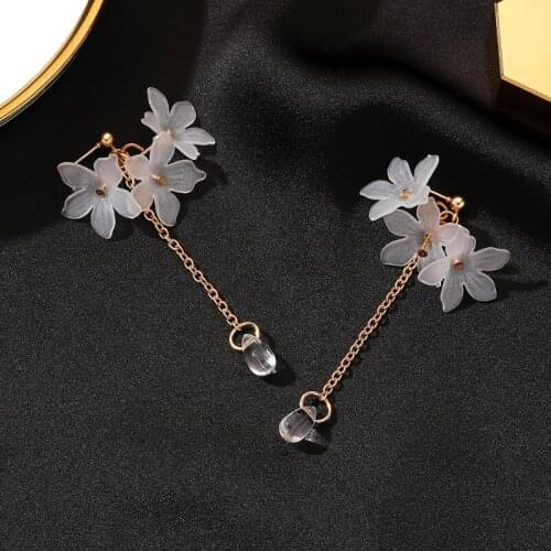 New Exaggerated White Resin Flower Earrings Clear Petal Petal Big Drop Dangle Earrings for Women Wedding Statement Jewelry Gifts