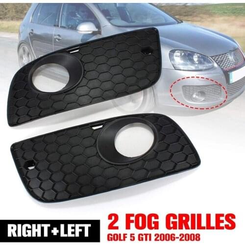 Front Left + Right Bumper Lower Grill Fog Light Grille Cover for Mk5 Golf 2006-2008