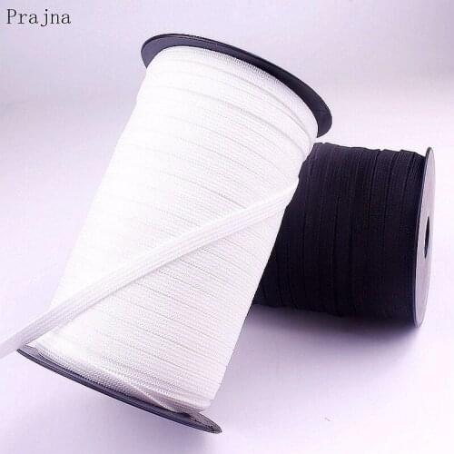 Flat Elastic Band Elastic Sewing Ribbon Belt Trim White Black Spandex Accessory Clothes For Short Skirt Trouse 3mm/6mm 100 Yard