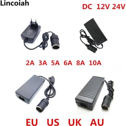 AC 100V-240V 100V 220V to DC 12V Car Cigarette Lighter AC/ DC Power Converter Adapter Inverter Power Supply Transformer 12 Volt
