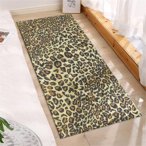 Modern Leopard Floor Mat Bedroom Room Decor Flannel Non-slip Mat For Entrance In The House Kitchen Mat Set Bathroom Mat
