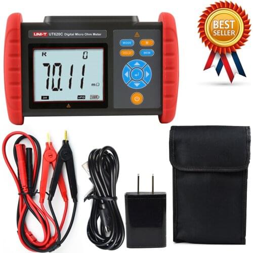 UNI-T UT620C Digital DC Low Resistance Meter Equipotential Test Micro Ohmmeter Connectors/Motor Resistance Tester