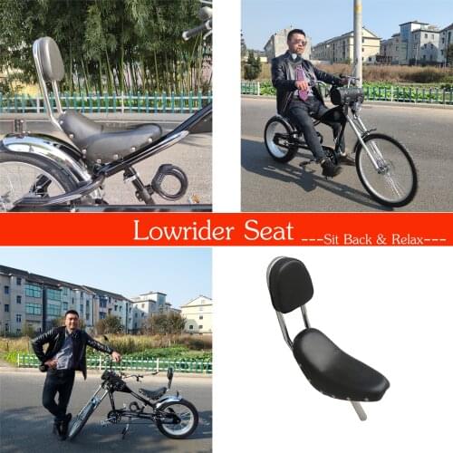 Adult Chopper Bike Seat Back rest Steel Chasis Custom Made 28.6mm Seat Post Bicycle Saddle Complete Chopper Lowrider Chopper