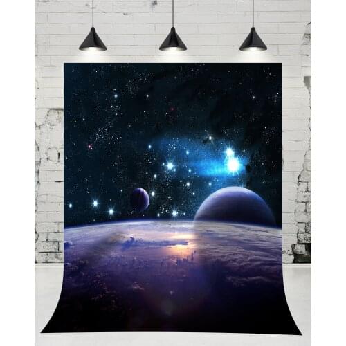 VinylBDS Moon Empty Blue Sky Photo Background Big Moon Toile De Fond Studio Children Photo Mariage for Newborn Backdrop