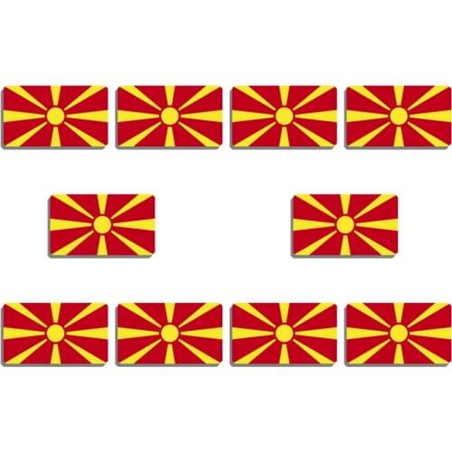 10Pcs Macedonia National Flag Lapel Pin Resin Shirt Brooch For Women Patriotism Badge Hat Bag Accessory