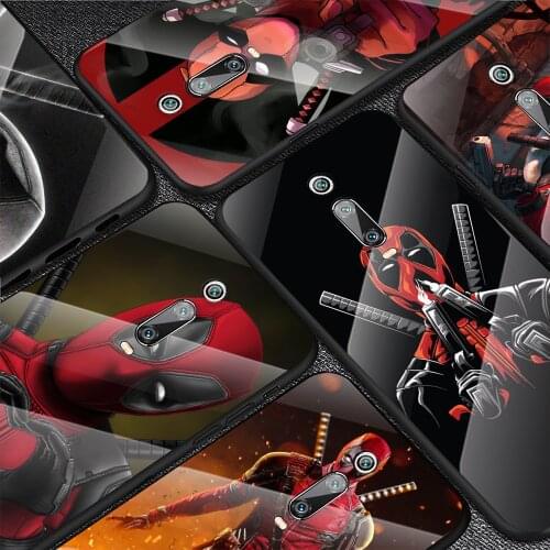Marvel Deadpool For Xiaomi Redmi K40 K30 K20 9T 9C 9A 9 8A 7 Pro Plus Tempered Glass Luxury Cover Phone Case