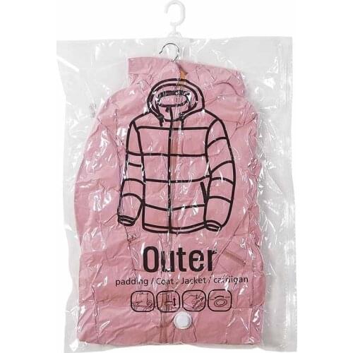 1pc Vacuum Bag for Clothes Hanging Organizer Storage with Hanger Space Saving Dustproof Seal Bags Closet Wardrobe Compressed Bag