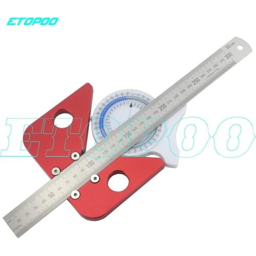 45 Degree Angle Round Center Line Metric/ Inch Scribe Wood Ruled Carpenter Round Heart Ruler Layout Gauge Woodworking DIY Tool