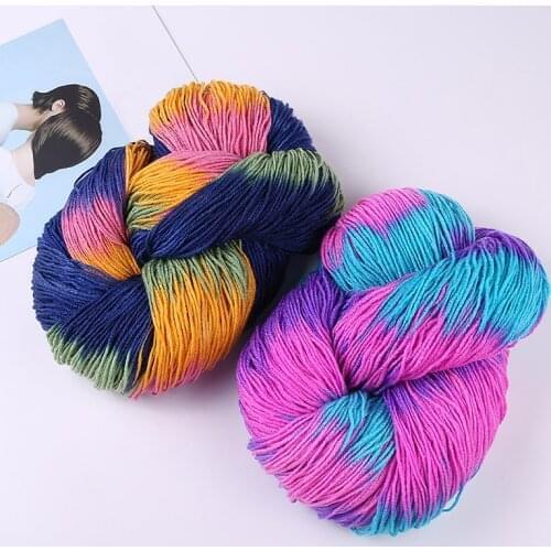 50g/Ball Dyed Flashy Chunky Crochet Yarn Colorful Milk Cotton Sweaters Knitting Mohair Wool Thread Anti-Pilling Fibre Dyed Yarn