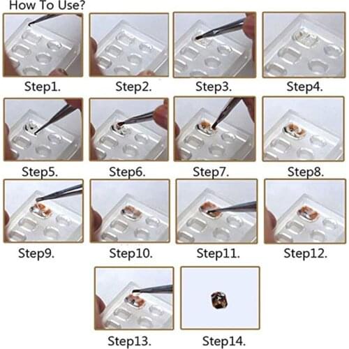 6Pcs Handmade Stat Moon Cross Flower Bear Nail Art Silicone Mold Kit Nail Carving Mold Nail Art Templates Maincure Tools