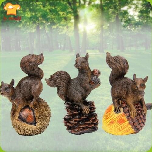 The new 2016 Squirrel silicone candle mold Garden Decoration wildlife squirrel food-grade silicone soap molds candle clay