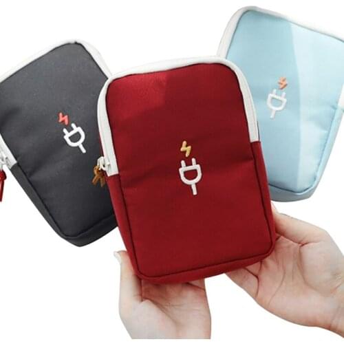 Portable Cubic style Oxford cloth Accessories Travel Carrying Organizer Case Storage Bag Digital Pack For Various USB Cable