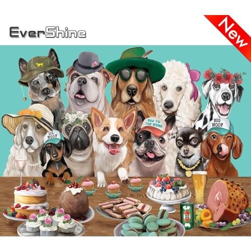 Evershine Diamond Painting Animals 5D DIY Diamond Embroidery Dog Rhinestone Mosaic Cross Stitch Cartoon Childrens Room Decor