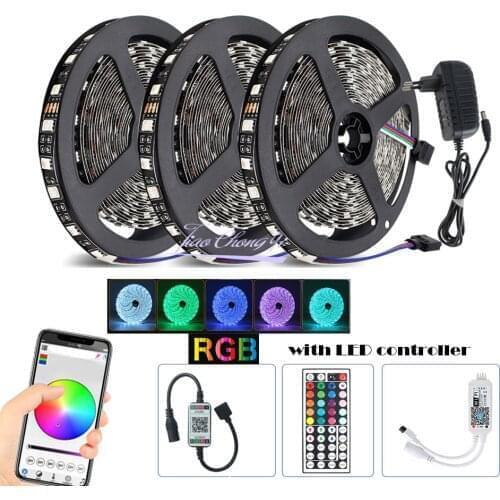 DC12V/5V Black PCB LED strip 5050 RGB Flexible Led Light Tape + WIFI IR LED controller+12V 3A 6A 8A LED power DIY kit