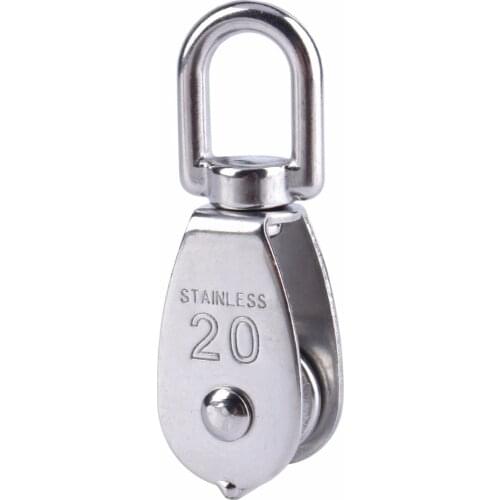 GTBL Steel Wire Pulley Stainless Steel M20 Heavy Duty Steel Single Wheel Swivel Lifting Rope Pulley Block For Wire Rope