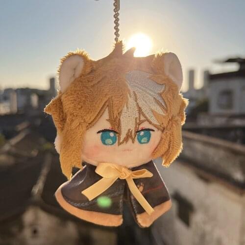 Game Genshin Impact Barbatos Zhongli Tartaglia Plush Dolls Keychain Bags Pendant Toys Keyring Stuffed Decor Cushion Toys