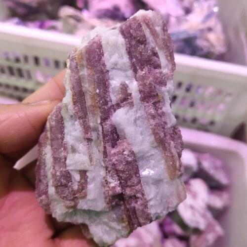 Beautiful natural pink tourmaline raw stone energy healing home gift