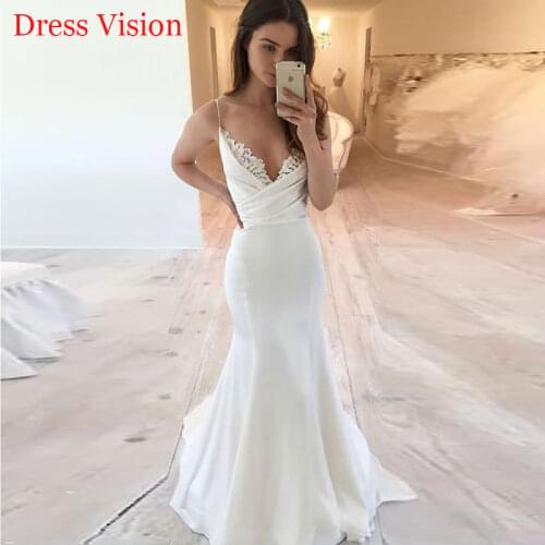 Платье Lace V-neck Elegant Satin Mermaid Wedding Dress Robe De Mariée Bride To Be Long Bride Gown