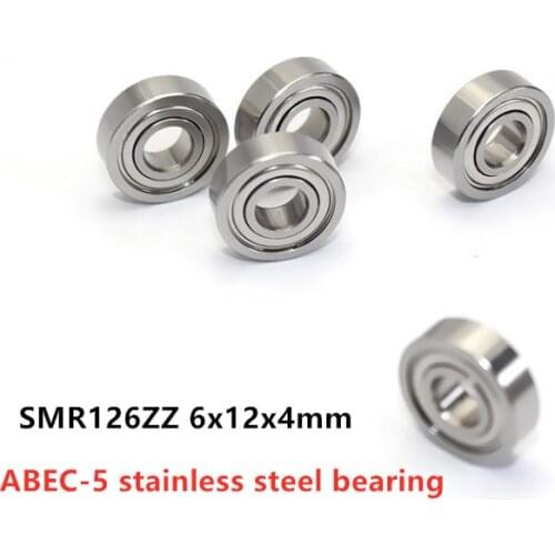 50pcs ABEC-5 SMR126ZZ 6x12x4 mm DDL-1260ZZ stainless steel miniature ball bearing SMR126 -2Z 6*12*4mm
