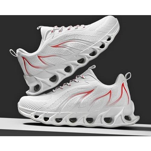 Men Fashion Blade Sneakers New Casual Sport Trainers Male Non-Slip Outdoor Walking Footwear Breathable Flying Woven Sneakers Men